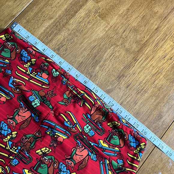 LEGGINGS TC2 Tall Curvy 2 LulaRoe Novelty Print NEW ANIMAL Dog Fox Cat Skiing - Picture 3 of 7